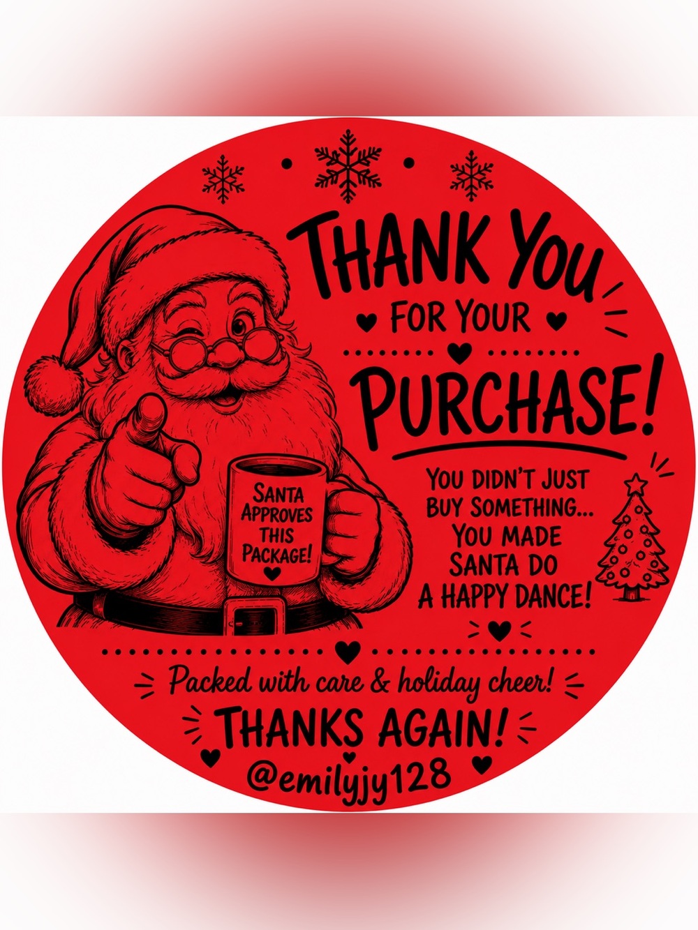 CUSTOM HOLIDAY 2” Stickers, 50 of One Color/Design with Closet Name